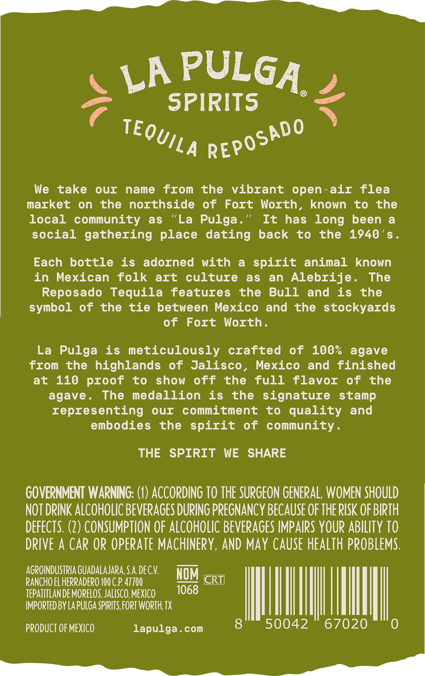 La Pulga Tequila Reposado 110 Proof