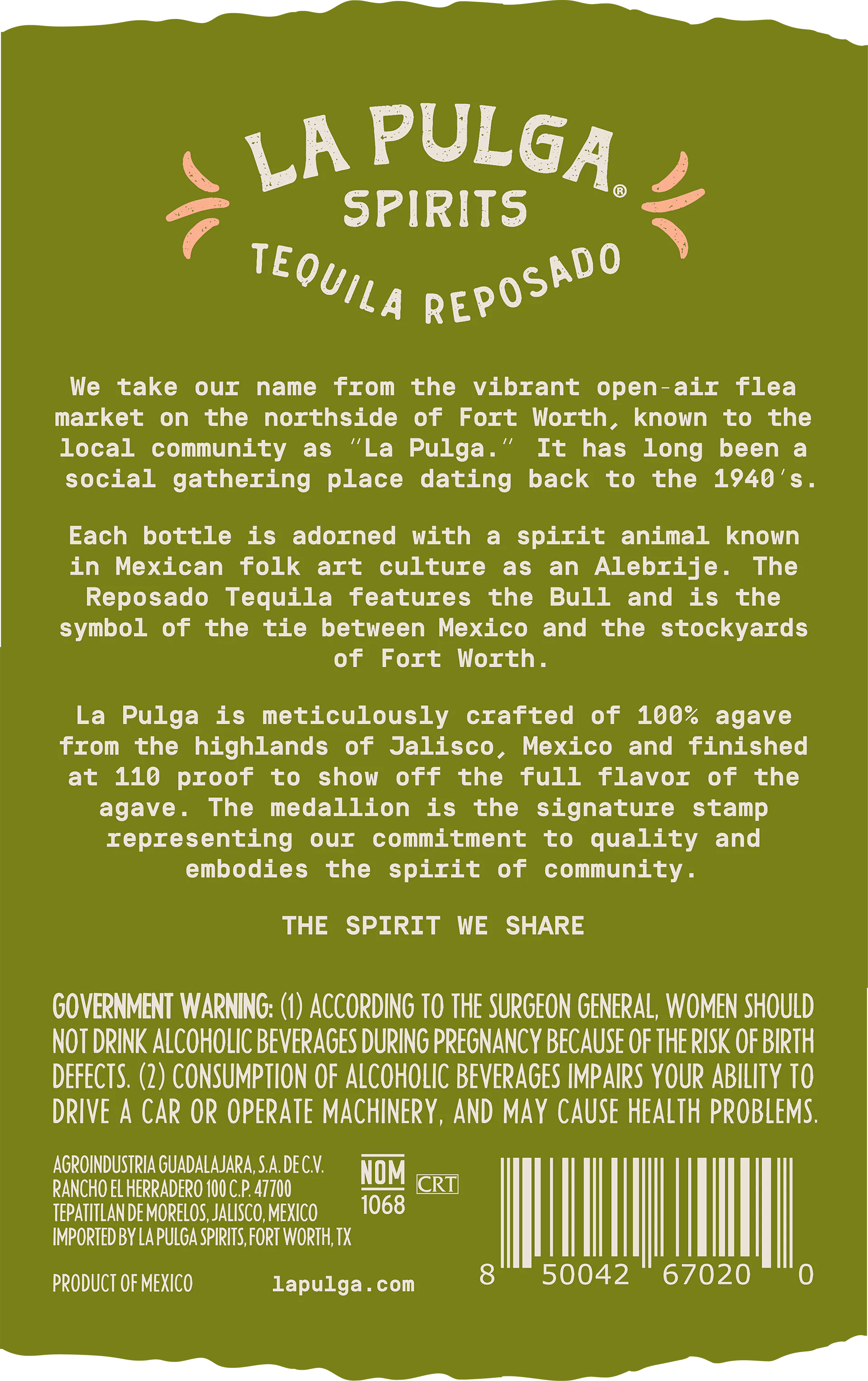 La Pulga Tequila Reposado 110 Proof