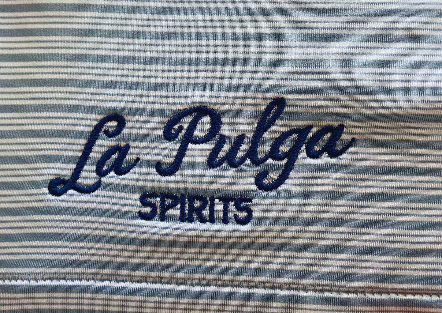La Pulga Spirits Peter Millar Polo Shirt - Blue and White Stripes